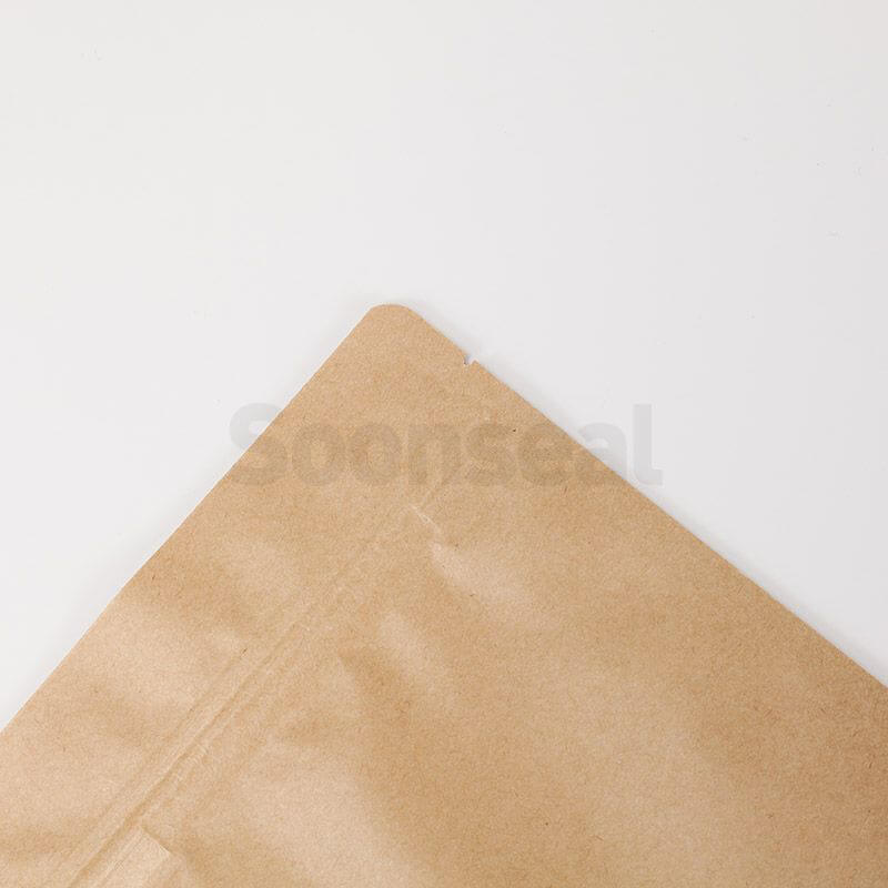 Kraft Paper Flat Bottom Pouch With Zipper & Window