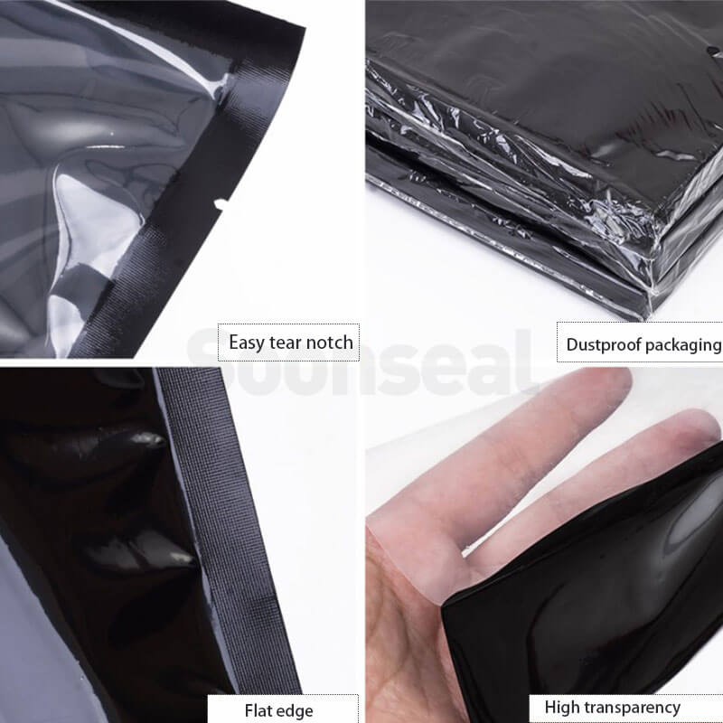 Food Grade Black Vacuum Pouch With Transparent Window