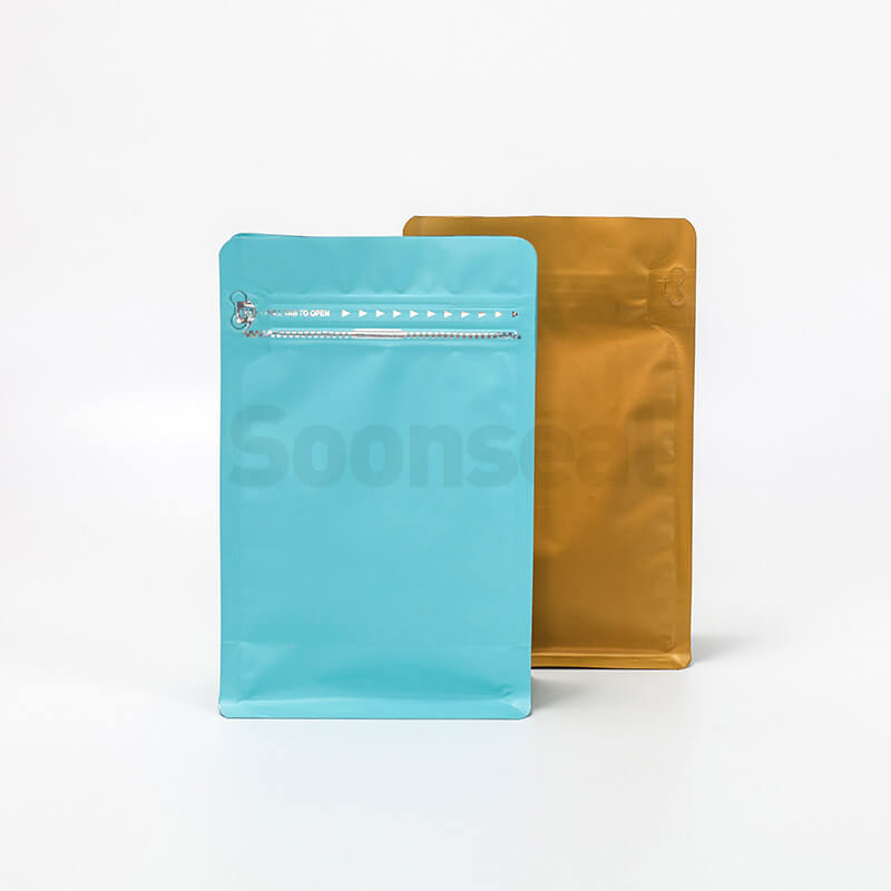 Customized Aluminum Flat Bottom Pouch Coffee Bag Packaging With Valve