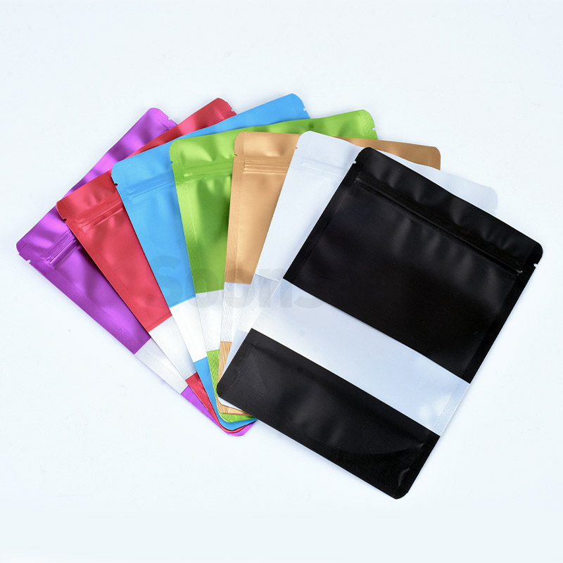 Matte Aluminum Colorful Stand Up Pouch With Frosted Window