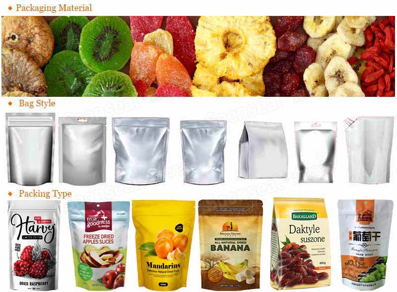 Multifunction Dried Fruit Premade Pouch Fill And Seal Machine