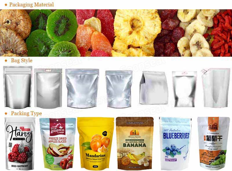 High Speed Fully Automatic Stand Pouch Packing Machine For Dried Fruit
