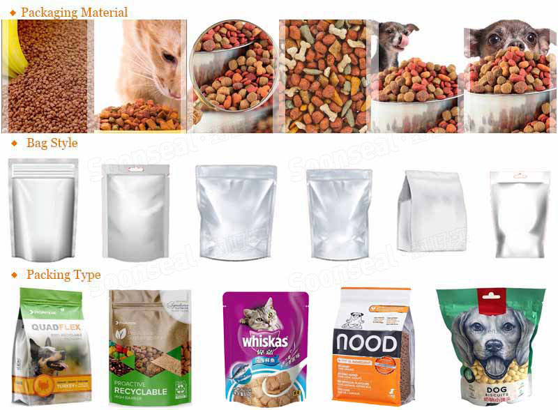 Automatic Dog Food Pet Food Stand Up Doypack Premade Pouch Fill And Seal Machine