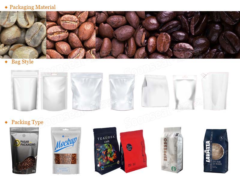 Automatic Coffee Bean Stand Up Pouch Granules Rotary Packing Machine