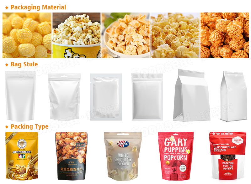 Multifunction Popcorn Premade Pouch Fill And Seal Machine