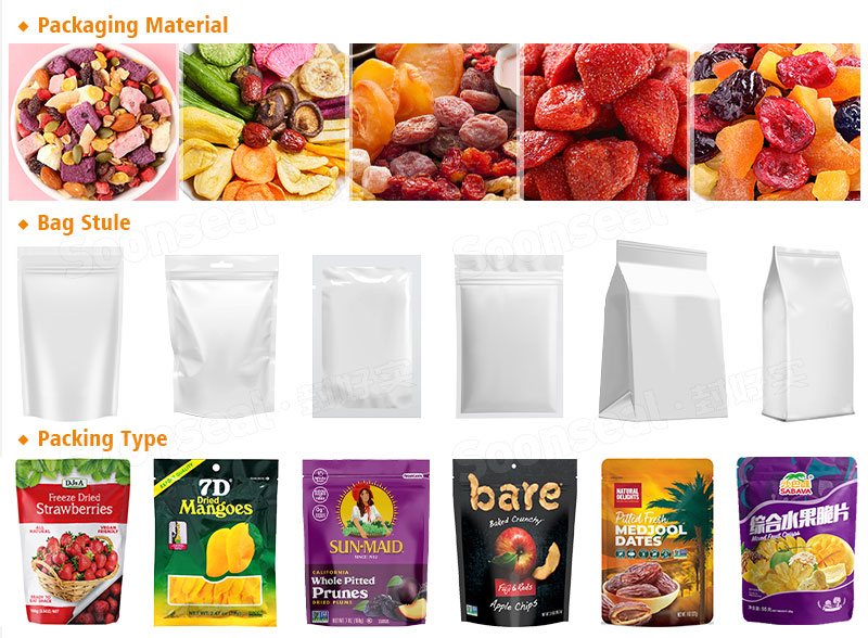 Low Cost Dried Fruit Packing Mini Doypack Packaging Machine With Multi Weigher