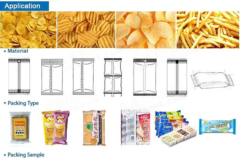 Potato Chips Packaging Flow Pack Machine