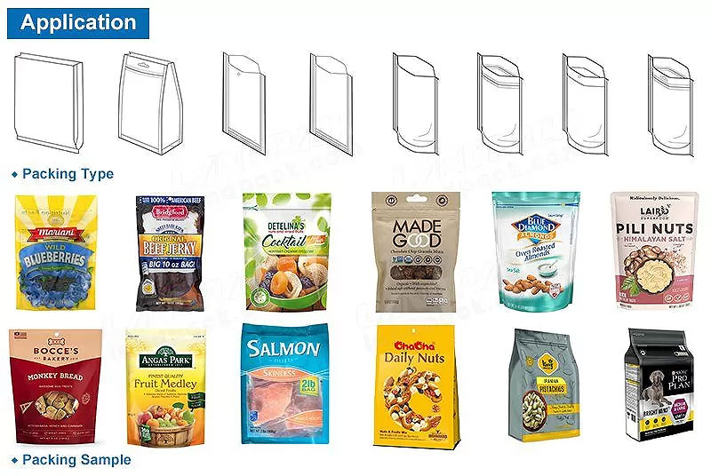 Mixed Snack Food Stand Up Pouch Machine With Vibrating Equipment