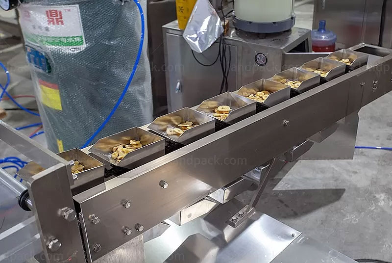 Dry Fruit Packing Machine With Chain-Type Batchers And Nitrogen Generator