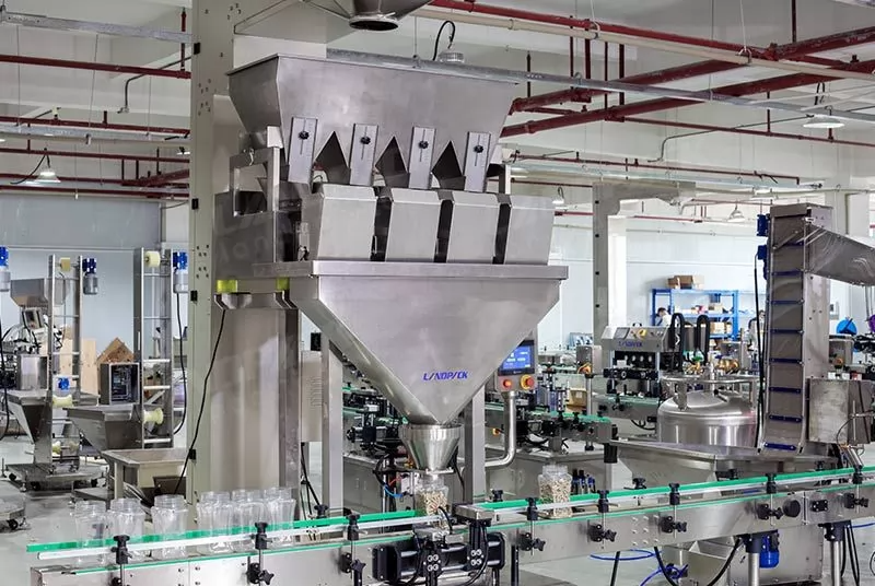 Automatic Candy Bottles Weighing Filling Capping and Labeling Line