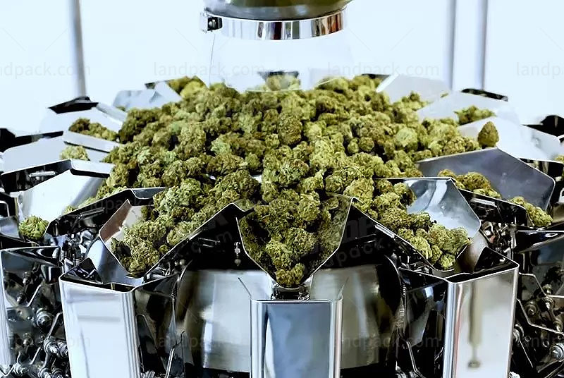 Automatic Cannabis Flower Bottles Weighing Filling Capping and Labeling Lines
