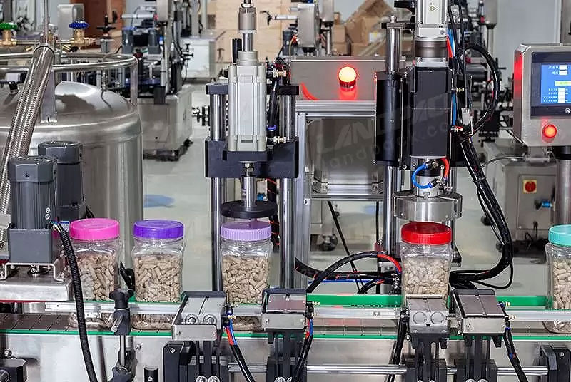 Automatic Cannabis Bottles Weighing Filling Capping and Labeling Lines