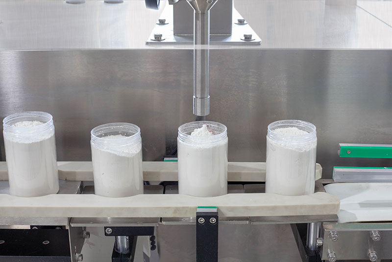 Efficient Automatic Premium Protein Powder Tin Weighing Filling Machine Line