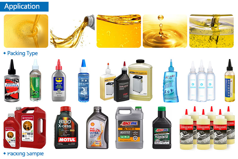 Fully Automatic Lubricant Engine Oil Bottle Filling Capping And Labeling Line
