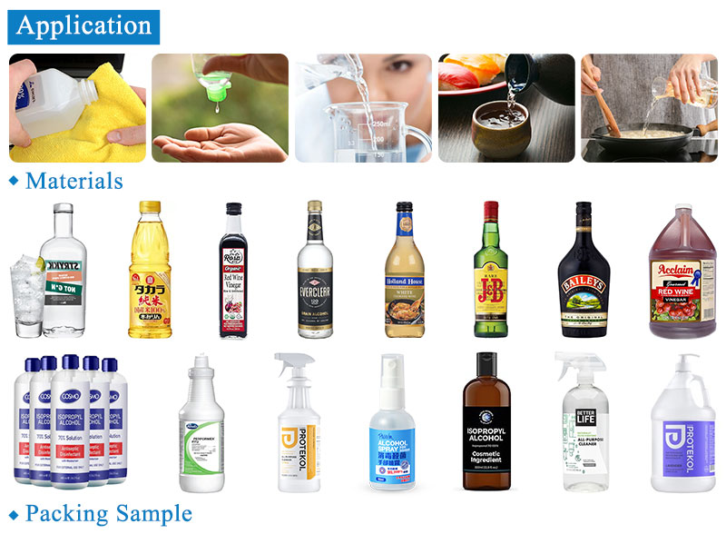 Automatic Alcohol Liquor Wine Filling Capping Labeling Production Line