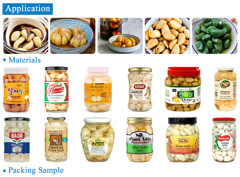 Automatic Pickled Garlic Mixing Liquid Sauce Bottle Rotary Filling Capping Labeling Line
