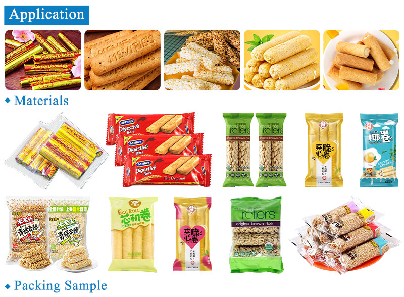 Automatic Biscuit Corn Bar Turntable Feeding Horizontal Packing Line
