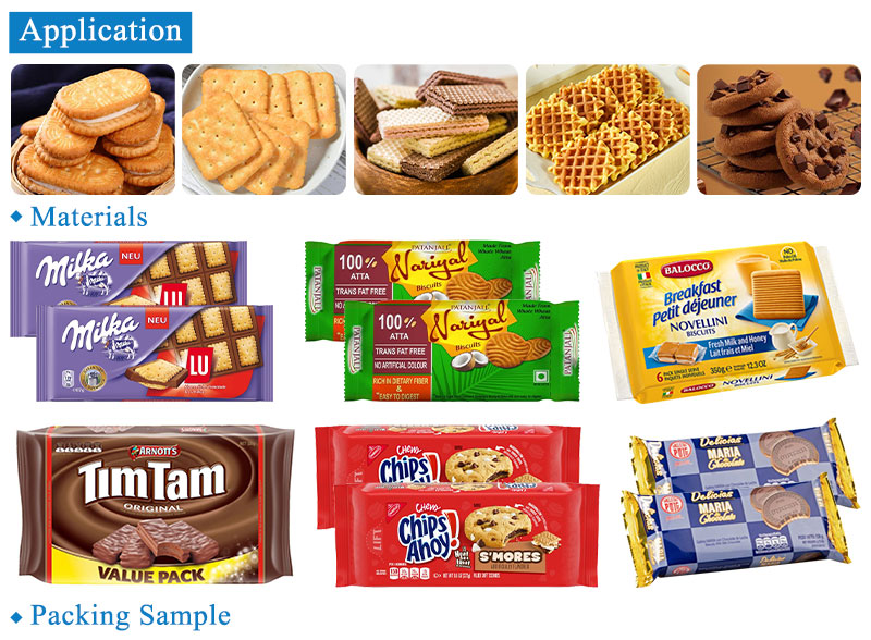 Automatic Cake Toast Feeding Packaging Line Horizontal Bread Flow Pack Machine