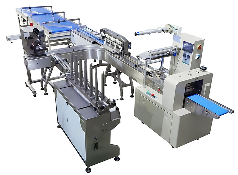 Automatic Cake Toast Feeding Packaging Line Horizontal Bread Flow Pack Machine