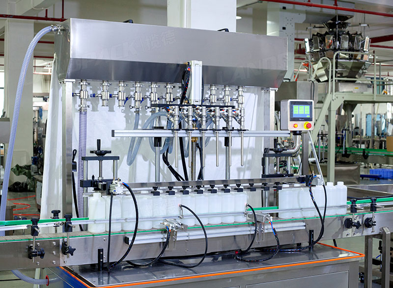 Automatic Medicine Syrup Pharmaceutical 6 Heads Piston Pump Filling Line