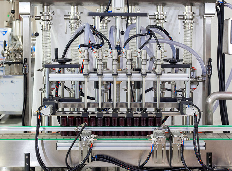 Automatic Pharma Liquid Drug Syrup 6 Heads Piston Pump Bottle Filling Line
