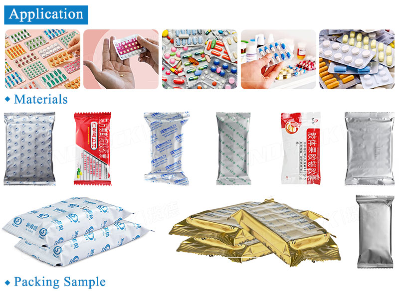 Automatic Medicine Ointment Tablets Horizontal Flow Wrapping Packing Machine