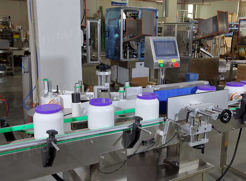 Automatic Coffee Powder Bottle Filling Capping Sealing And Labeling Line