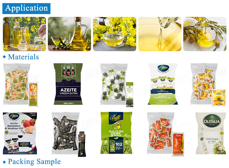 Automatic Multitrack Olive Oil Sachet Pouch Counting Into Bag Packaging System